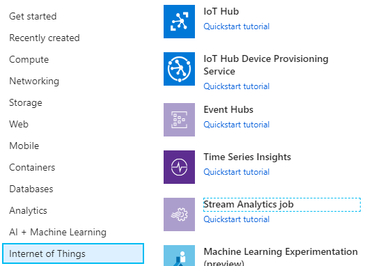 Stream Analytics job